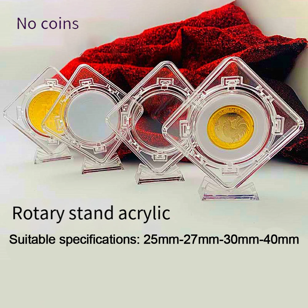 Clear Coin Display Acrylic Coin Storage Exhibition Home Display Swivel Bracket Transparent Viewing Acrylic Material 3
