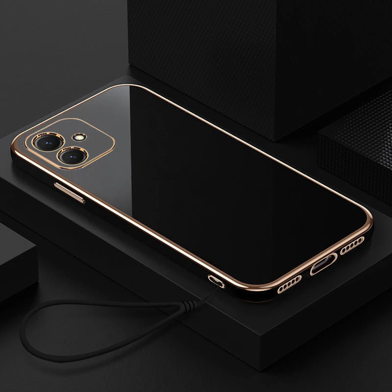 Luxury Square Plating Shockproof Phone Case for Samsung Galaxy Models
