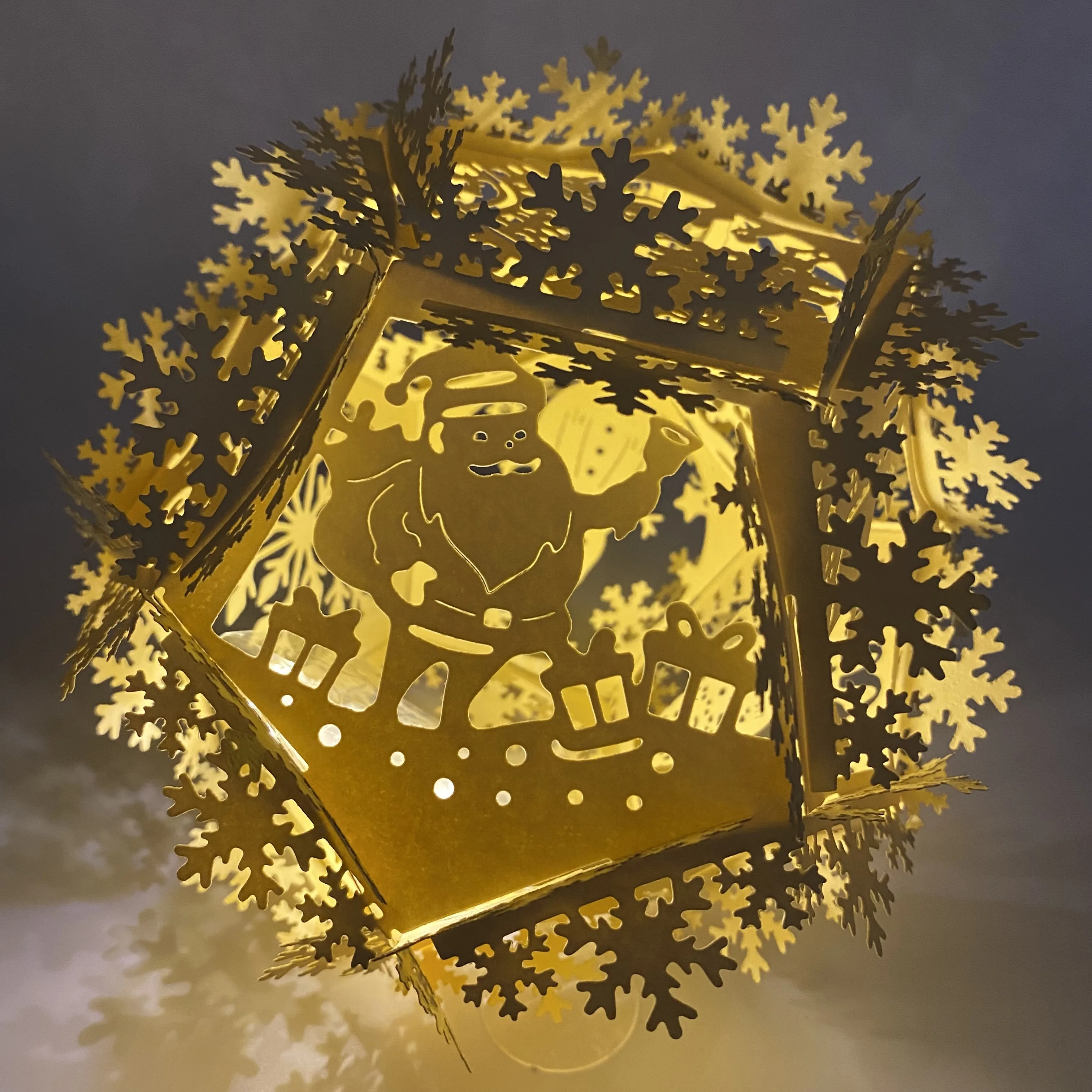 크리스마스 커팅 다이 3D Luminary Globe 랜턴 종이 컷 아웃 홈 장식 DIY 선물 2023 새로운 도착