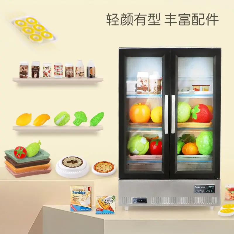 Doll House Furniture Model Miniature Fridge Decoration Mini House Refrigerator Decor 6