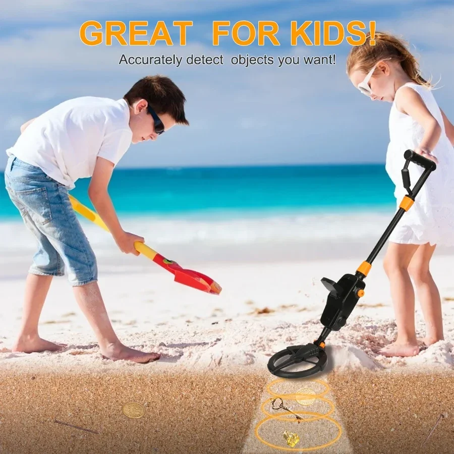 7.4 Inch Waterproof Kid Metal Detectors Gold Detector Lightweight Search Coil (24"-35") Adjustable Metal Detector for Junior 5