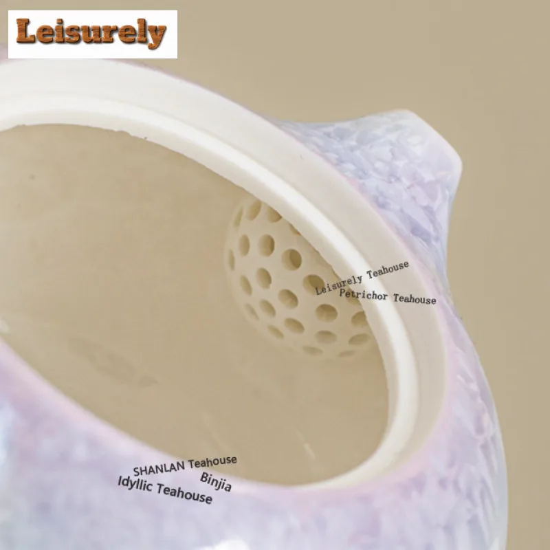 200ml Kiln Fambe Crystal Glaze Xishi Teapot Handmade Tea Infuser Pot Tea Making Kettle With Ball Hole Teaware Decoration Craft