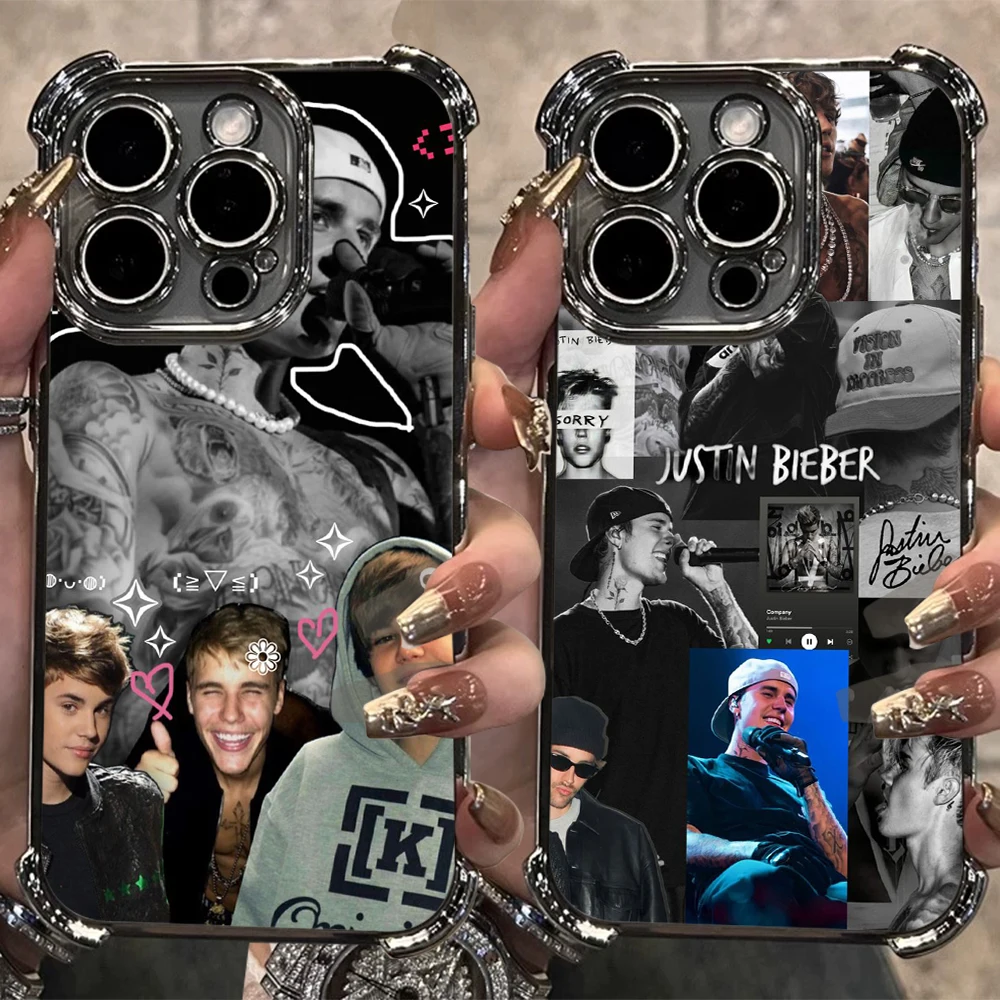J-Justin Singer B-Bieber Plating Anti-Fall Phone Case