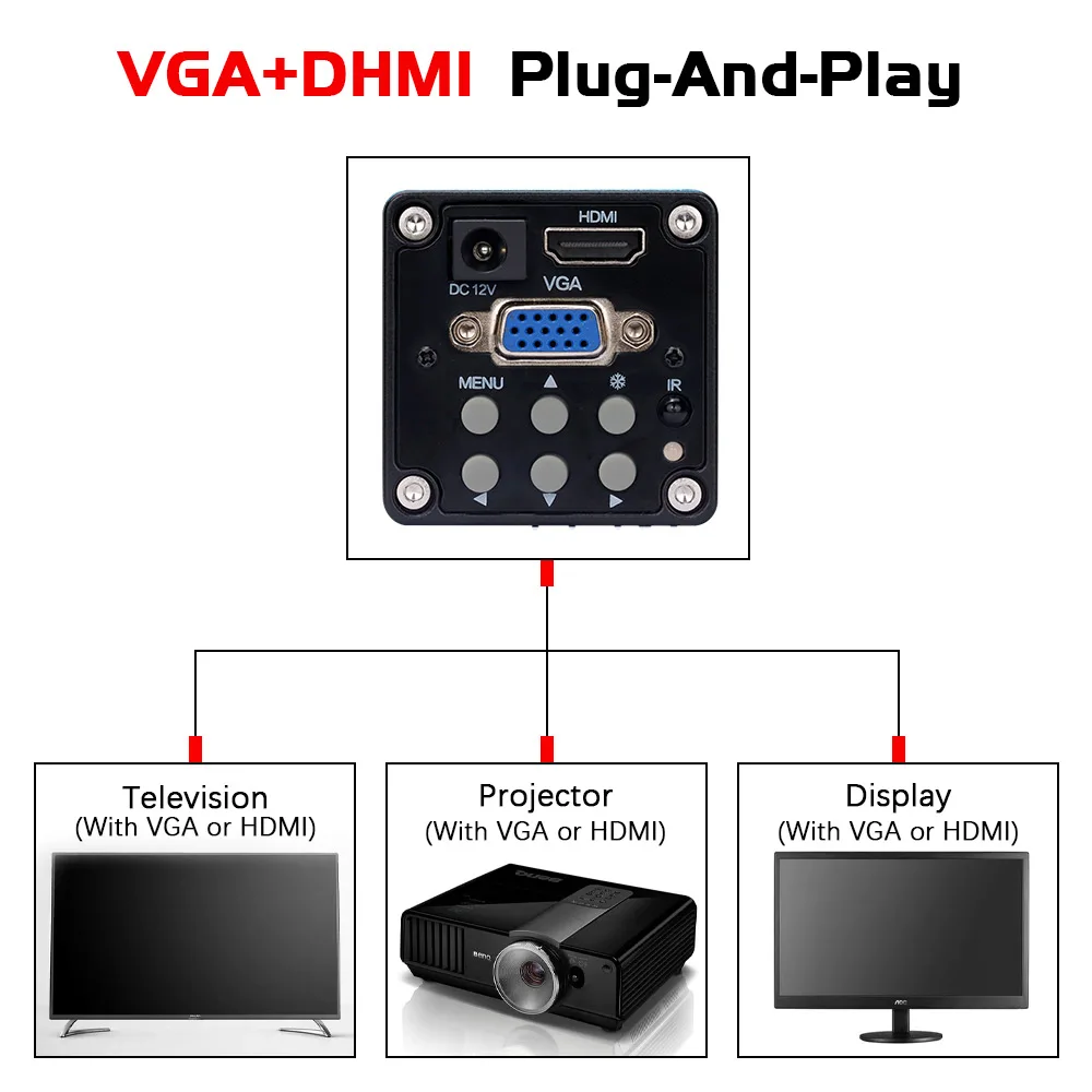 줌 150X 풀 HD 카메라 VGA/HDMI 포트 산업용 현미경 PCB 납땜 전화 수리를위한 조정 가능한 금속 암 스탠드 브래킷