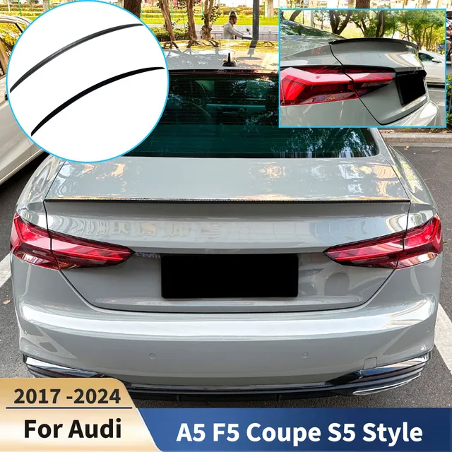 For Audi A5 F5 Coupe 2017 -2024 Rear Roof Lip Spoiler S5 Style Rear Trunk Wing Diffuser Tail Fin Accessories Body kit Tuning 1