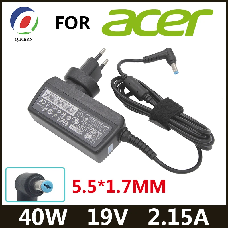 

19V 2.15A 40W 5.5x1.7mm Laptop AC Adapter Charger For Acer Aspire One D255 533 D257 D260 W500P W501 W501P Charger Power Supply