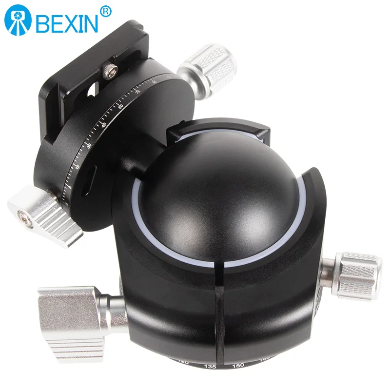 Low Center of Gravity 55mm~28mm Tripod Ball Head Double U Notch Ultra-low Profile Damping Setting CNC Ballhead Heavy Duty tripod ball head