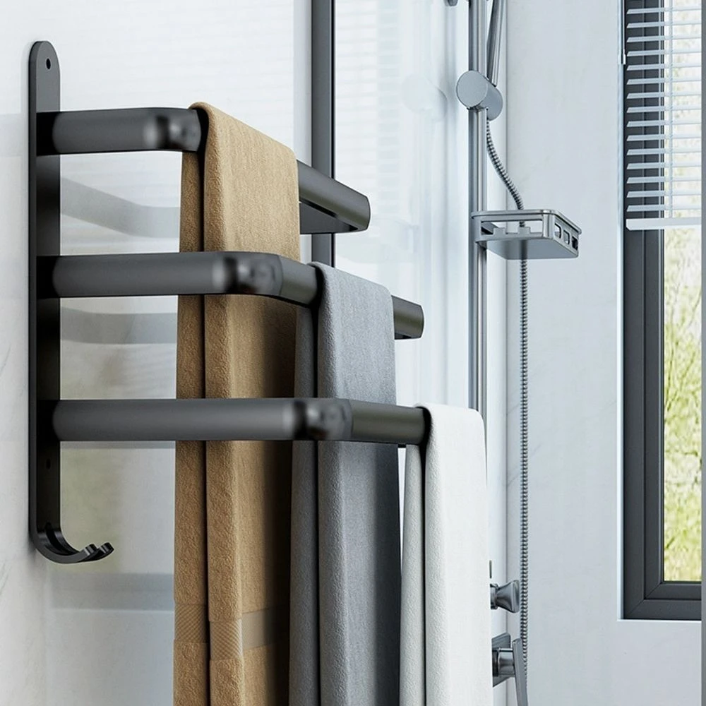 Bath Towel Holder Bathroom Shelving No Drill Towel Bar Rack Aluminum