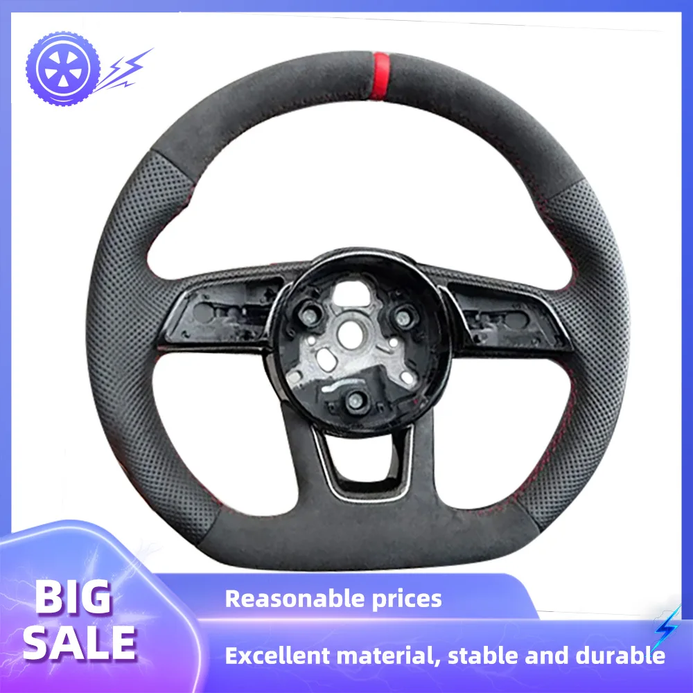 

For Audi RS3 RS4 RS5 A3 A4 A5 S3 S4 S5 2017-2021 Fully Alcantara Leather Steering Wheel Assembly