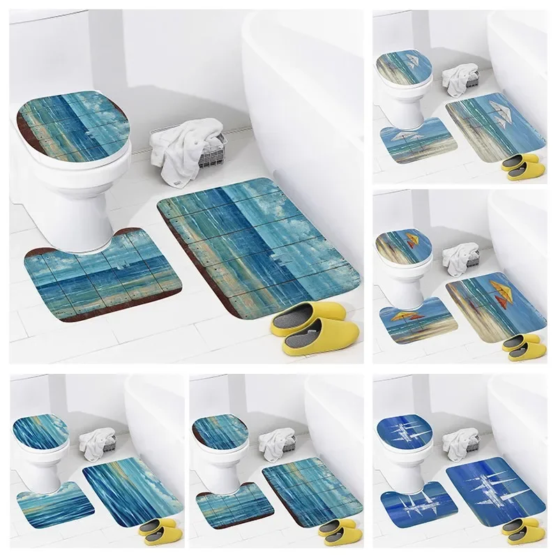 

Non slip shower mat bathroom carpet shower Retro Style decoration water absorbing bathtub carpet toilet cover decoration cover