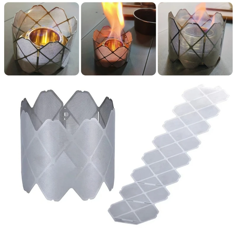 Backpacking Alcohols Stove Windbreak Plate Lightweight Stainless Steel Stove Folding Windscreen For Outdoor Camping Use 3