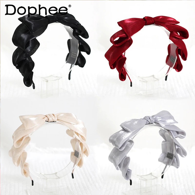 

2023 Pearlescent All-Match JK Headband Japanese Daily Wear Elegant Bow Hairband Lolita Hair Accessories For Women's New Headwear