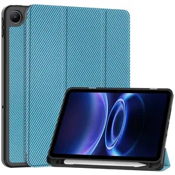 Elegant PU Leather Tablet Case with Pencil Holder and Folding Stand for Redmi Pad 2 SE 2026 (Sky blue)