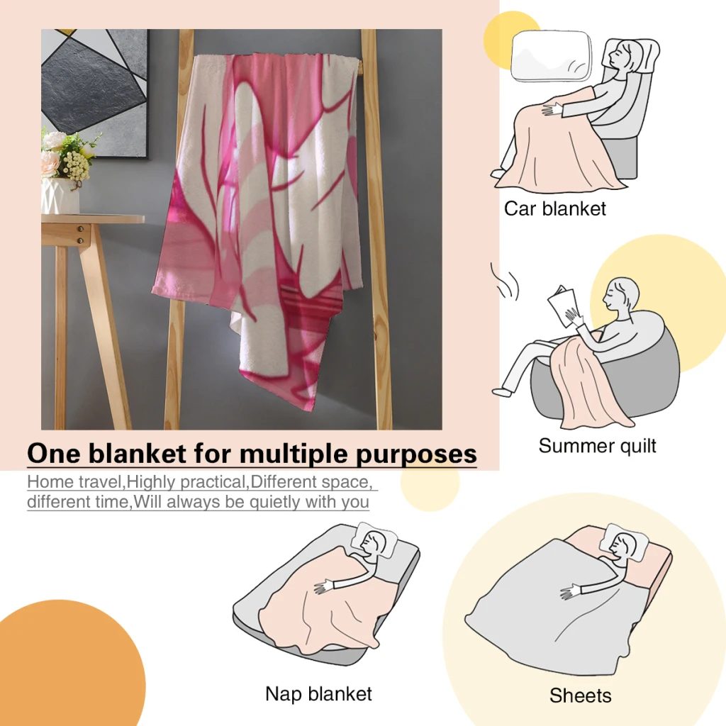 Angel-Dust And Fat Nugget-Hazbin-Pink:Hotels Blanket Soft Throw Blanket for Home Bedroom Bed Sofa Picnic Travel Office Rest 5