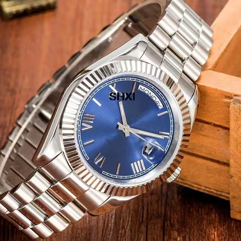 

Men Women Automatic Mechanical Watch Day-date 904L Stainless Steel Watches Super Luminous Sapphire Waterproof Wristwatch