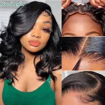 Body Wave BOB Wig Human Hair 5X5 HD Lace Closure Wavy Wigs 4X4 Glueless Wear And Go Wigs Human Hair Pre Plucked Wig 250 Density