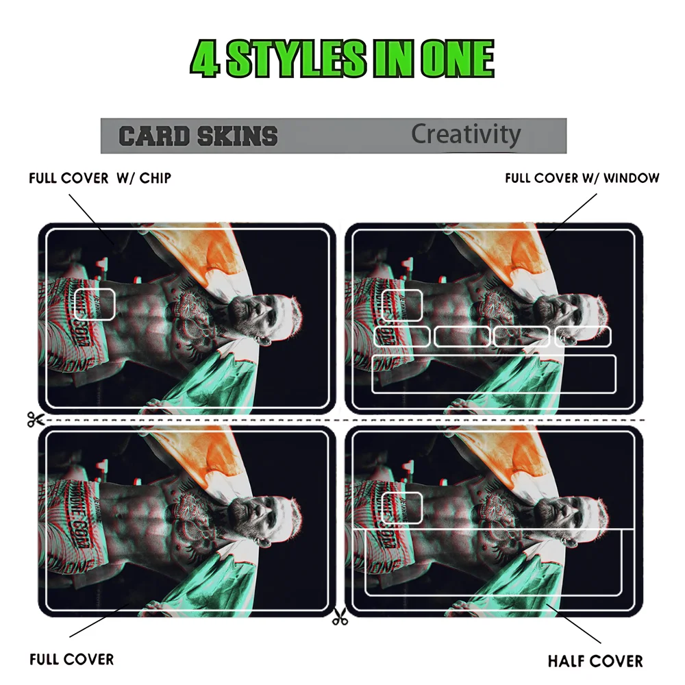 C-Conor Boxing McGregor Stickers Cartoon Credit Card Visa Debit Bank Charge Card Bus Metro Waterproof Sticker Decal Decoration