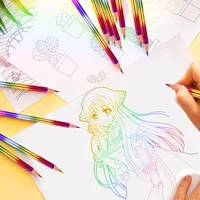 5/10PCS Rainbow 4 Color in 1 Rainbow Pencils Wooden Colored for Schools, Students, Sketching, Doodling, Coloring, Painting 2
