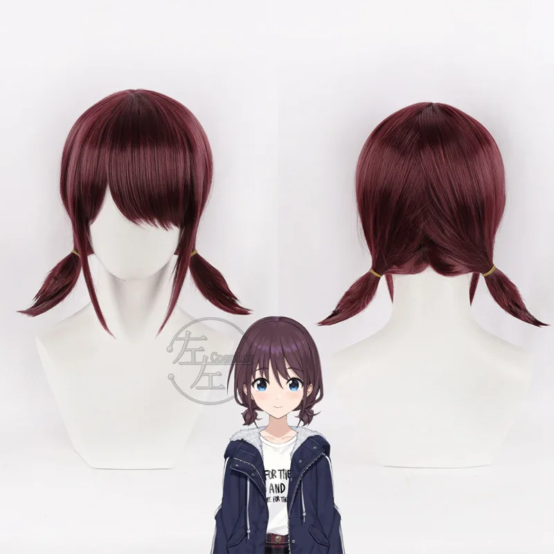 

Женский парик для косплея Нина иери, аниме группы для девушек, пурпурный двойной хвост с короткими волосами, реквизит для ролевых игр на Хэллоуин