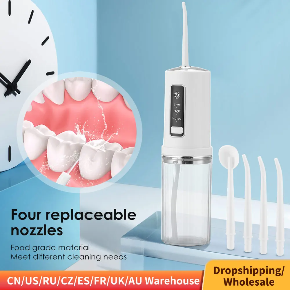 

Portable Electric Tooth Cleaner Oral Irrigator Household Dental Scaler Teeth Flusher Dental Oral Irrigator 230ML Water Tank