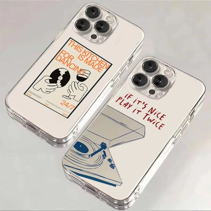 Retro Modern Music Double Play Shockproof Phone Case Cover