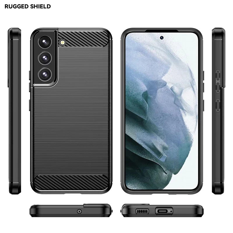 삼성 S22 충격 방지 케이스 커버 삼성 갤럭시 S21 FE S22 Plus 5G 커버 용 유연한 TPU 실리콘 브러시 케이스