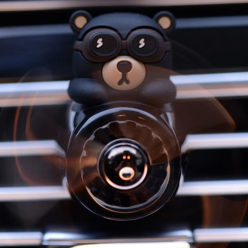Car Air Freshener Aromatherapy Pilot Rotating Propeller Air Outlet Fragrance Flavor Bear Pilot Car Accessories car air freshener