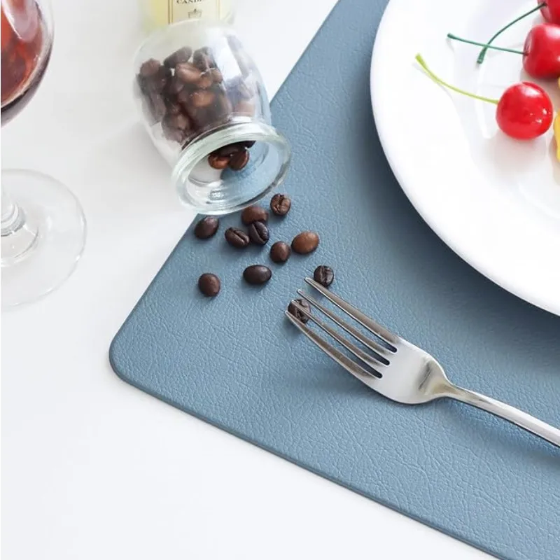 Set 4 Tovagliette Rotonde In Ecopelle - 51x30 Cm - Lavabili, Impermeabili E Termiche - Per Cucina