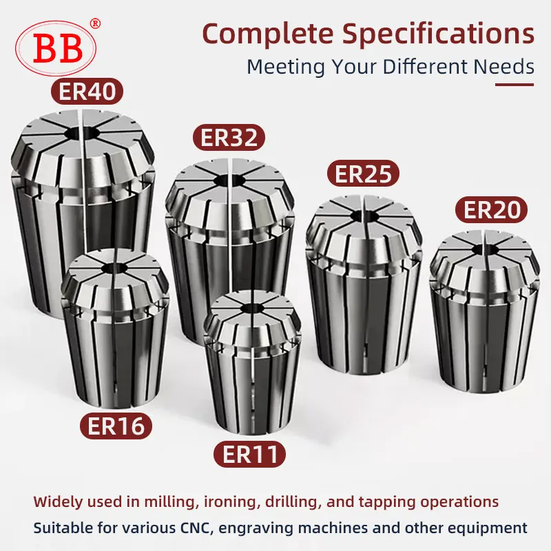BB ER Spring Collet ER11 ER16 ER20 ER25 ER8 Standard CNC Holder Slots Engraving Machine Milling Lathe Work Holding Tool AA AAA spring collet tool holder collet chuck lathe tool holder spring collet chuck collet chuck holder engraving collet chuck wrench nut collet collet clamping tool collet block holder