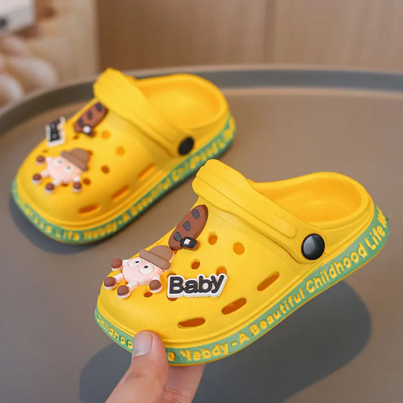 Baby Walking Shoes,Cute Elf Pattern Kids Cave Shoes,Outdoor Beach Sandals,Slip Resistant and Water Exploring Shoes