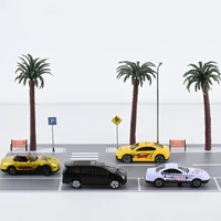Creative Road Scene Set for 1/64 Scale Models with Roads and Sign Street Lamp Tree for Modeling Hobbyists 1