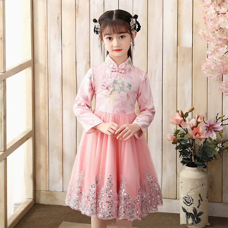 فستان صيفي للفتيات زي تشيونغسام روب فتاة كاجوال مل...