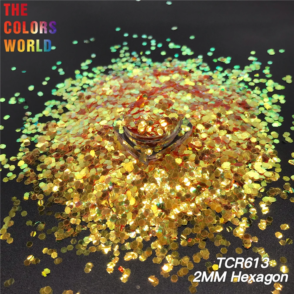 TCT-194 Hexagon Shape Chunky Mix Metallic Color Nail Glitter For