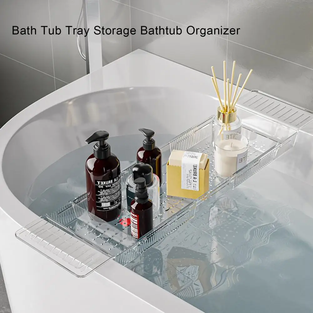 Acrylic Large Tub Tray Holder Luxury Bathtub Storage Rack Caddy