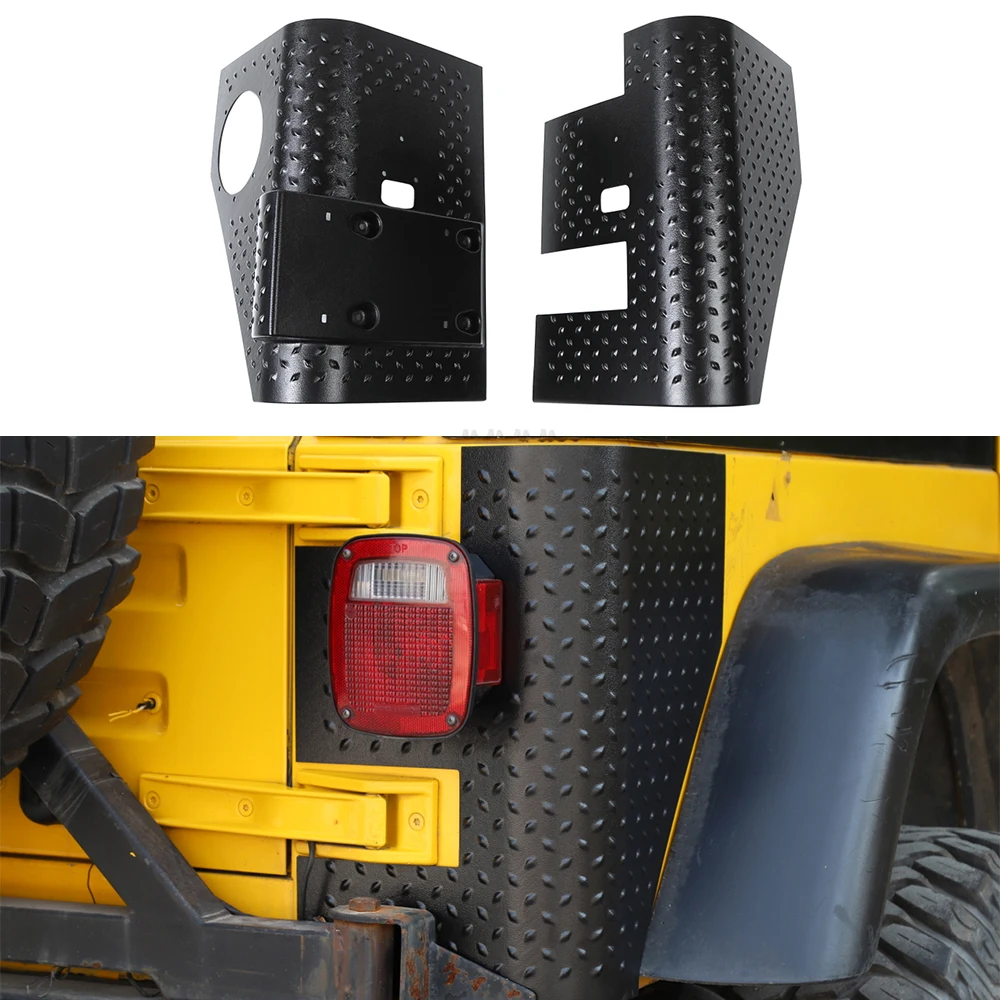 

Tailgate Corner Tail Light Wrap Angle Cover Trim Decoration Protector for Jeep Wrangler TJ 1997-2006 Car Accessories ABS Black