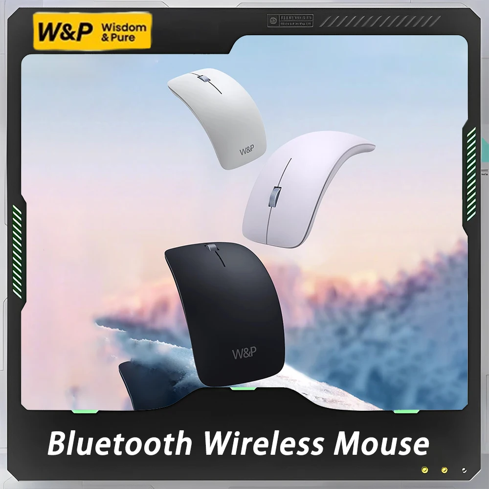 

Беспроводная Bluetooth-мышь W & P с тремя режимами, самозаряжающаяся, легкая, подходящая для офиса, ноутбука, ПК, аксессуар, подарок для мальчиков и девочек