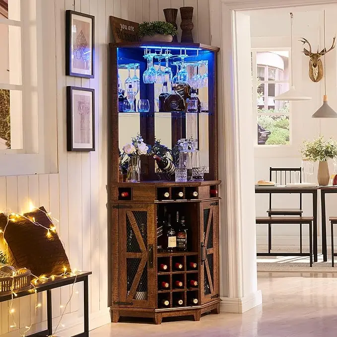 Corner Bar Storage Cabinet 72