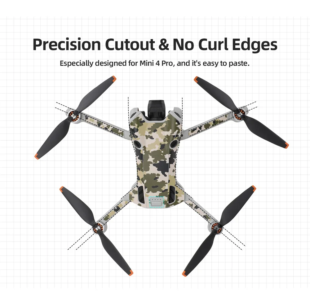 Description Picture 5 of itemSkin For DJI Mini 4 Pro Drone Waterproof Stickers Camera Drone Decals RC 2 Accessories For mini 4 pro
