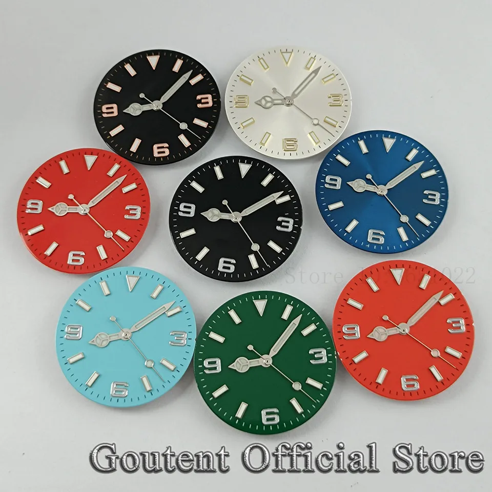 Lancette Dell'orologio Argento Verde Luminoso F NH35 NH36 ETA 2824 2836 Miyota 8215 8205 821A DG2813 3804 Accessori Per Movimento Automatico