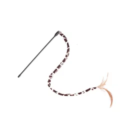 Leopard Print Cat Teaser Wand with Tweezer Design and Simulated Feathers (1PC)