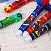 6-36pcs Cartoon Superhero Avengers 10 Colors Ballpoint Pen Press Pen Colored Markings Multifunctional Stationery Wholesle 4