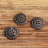 6pcs Grey Genuine Honr Buttons Scorched Black Vintage Old Designer Dull Polished Button Natural Coat Winter Sewing 3