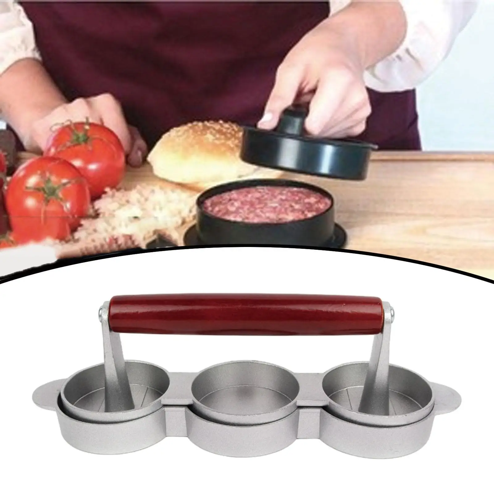 Burger Press Meat Presser Hamburger Meat Beef Grill Press Hamburger Patty Maker Aluminum Alloy for Veggie Sandwich Steaks