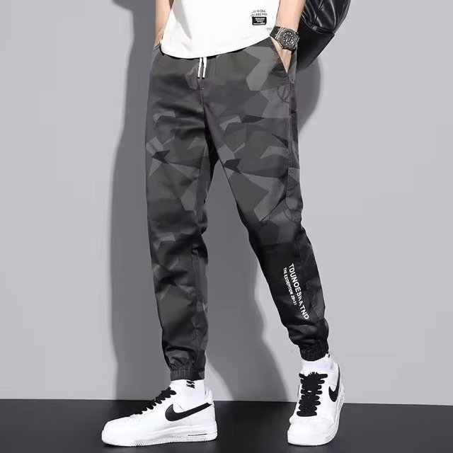 Trendy and fashionable Hong Kong style ankle binding youth new sports men's casual pants