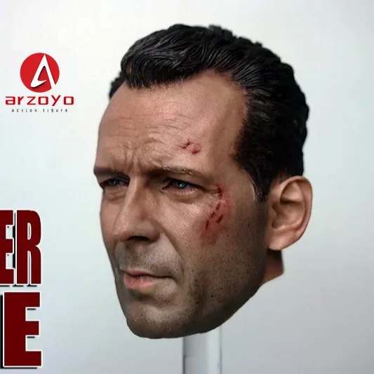 1/6 ブルース・ウィリス負傷頭スカルプト男性兵士ヘッド彫刻モデル破損