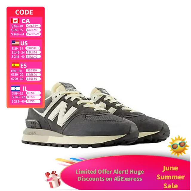 New Balance 574 Legacy : une chaussure de trail classique et polyvalente à tige basse avec amorti à semelle épaisse – unisexe, gris U574LGGG 1