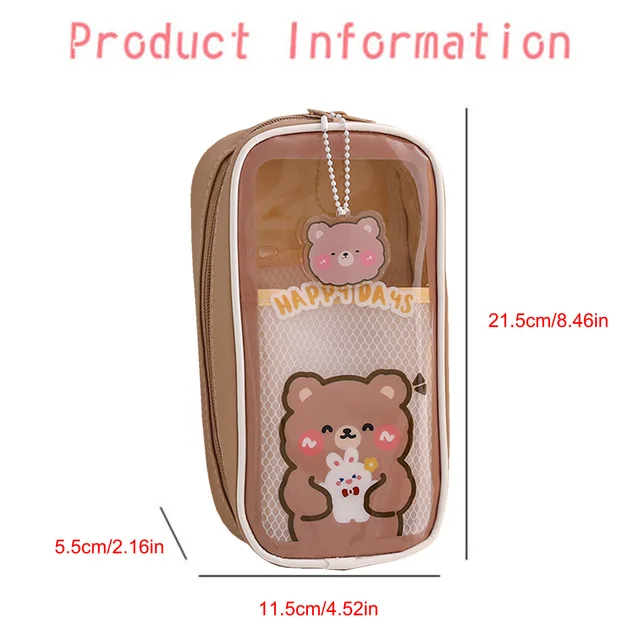 Rajzfilm Tasak Táska Tiszta Medve Tok Marker Többcélú Kozmetikai Átlátszó Helyhez Kötött - Image 6