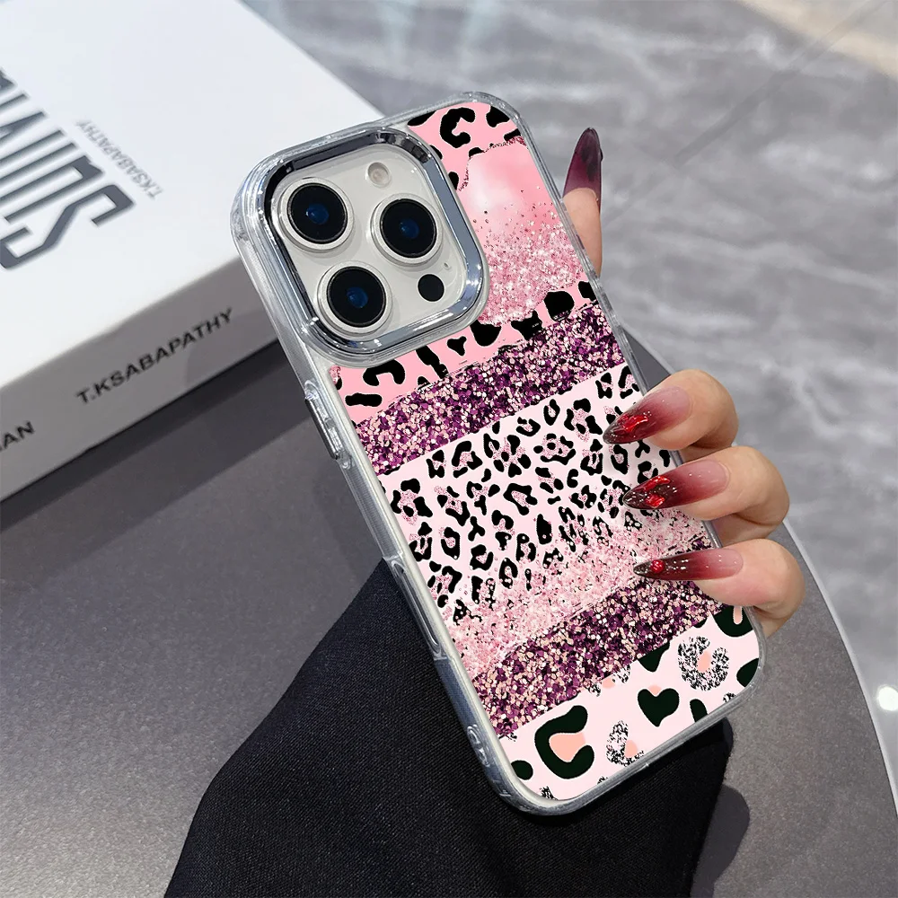Pink Bow Leopard Soft Silicone Phone Case - Transparent TPU Back Cover Design
