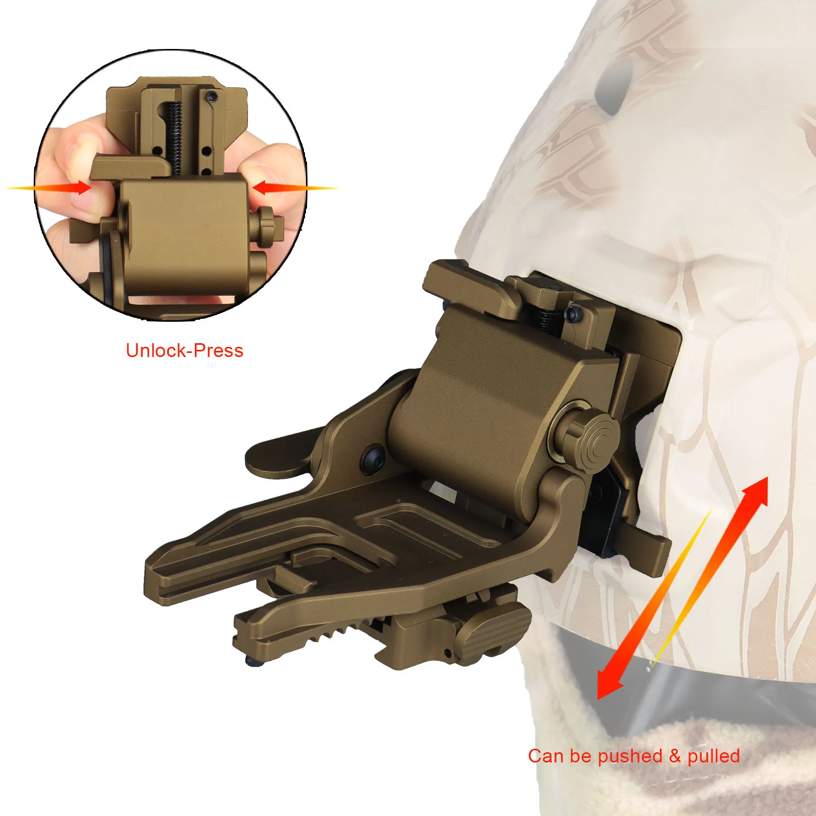 New Aluminum Alloy Night Vision Goggles Mount NVG Arms Mount for PVS-7 PVS-14 PVS-15 PVS-18 PVS-21 Mounting Helmet GZ24-0258