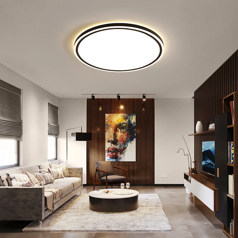 

Modern Round LED Ceiling Lights Parlor Dining Room Ceiling Lamp Remote Control Dimming Minimalist Thin Hanging Lamp